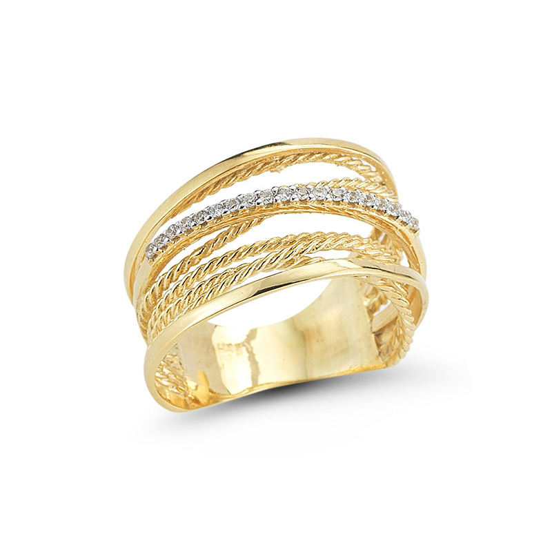 I.Reiss 14K Yellow Gold 0.12 Ring Size 7