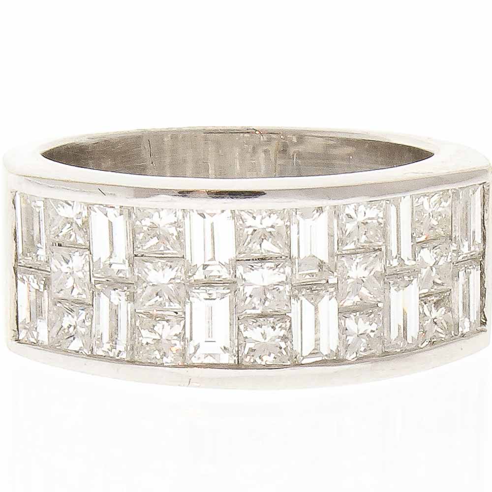 Heritage Gem Studio 2.25 Carat Total Princess Cut Diamond Cocktail Ring in 18 Karat White Gold