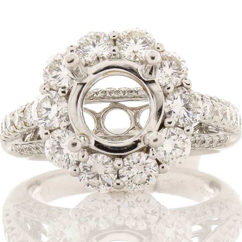  Heritage Gem Studio 18K WG RING 2.03CTW BR 136STN SEMI MOUNT