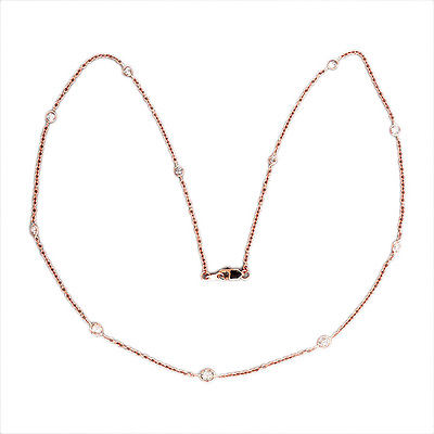 14K Rose Gold with 2.26ct Diamond By The Yard Necklace 