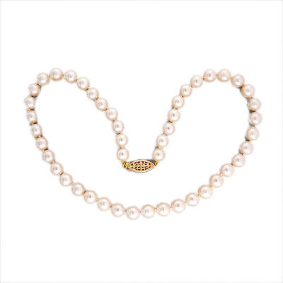 14K Yellow Gold with Pearl Necklace