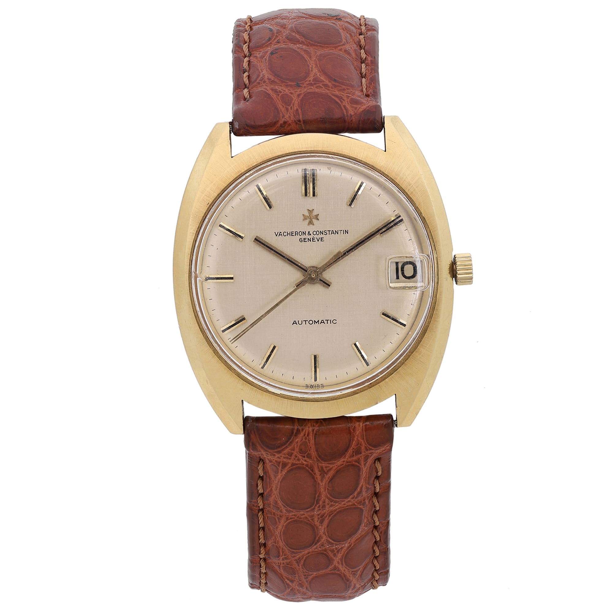 Vintage Vacheron Constantin 35mm 18k Gold Champagne Automatic Watch 