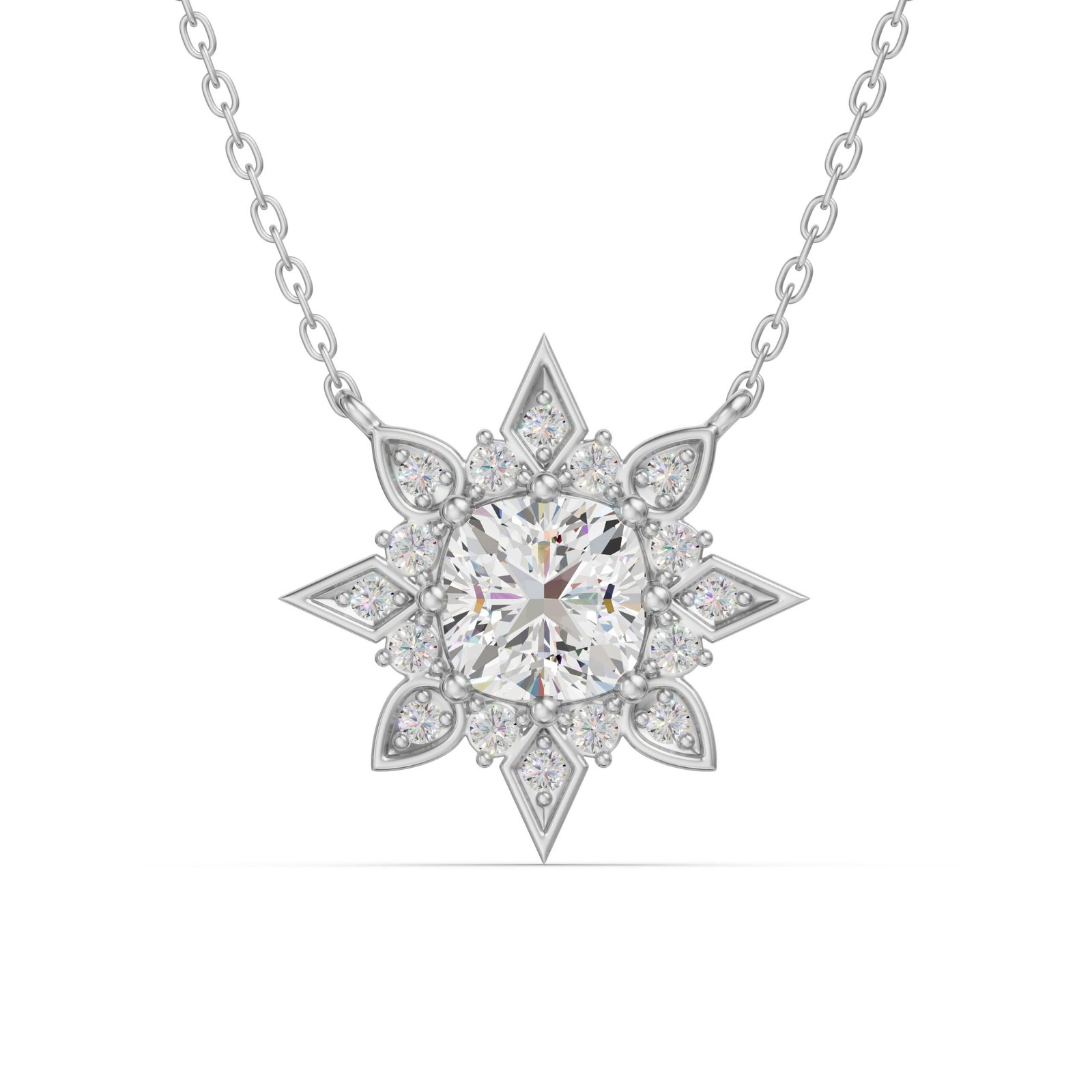 True Lab Grown Diamond Polaris Pave Necklace in 14K Gold - 14K White Gold