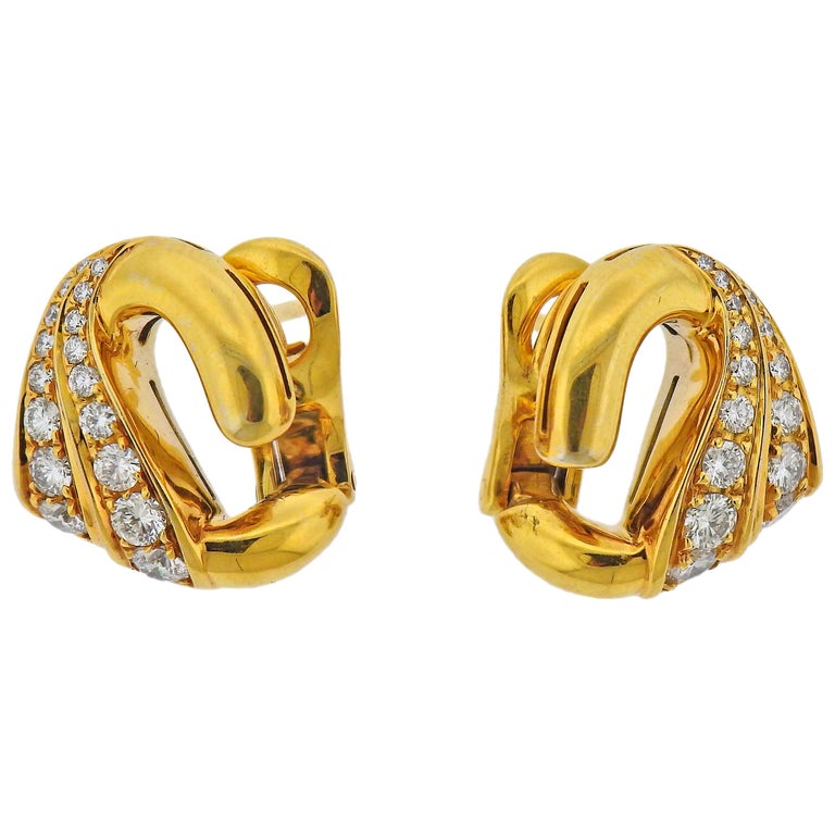 Bulgari Diamond Gold Earrings