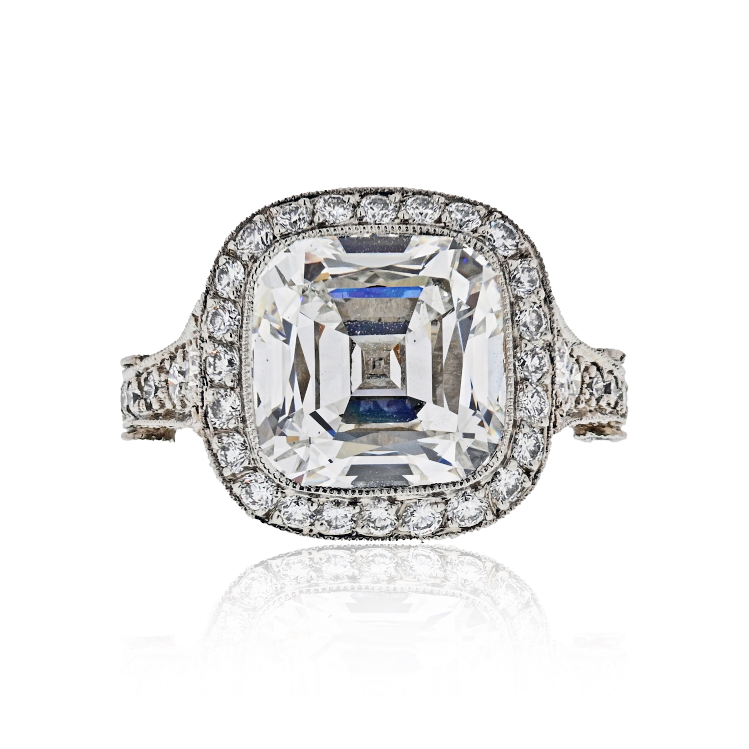 Tiffany & Co. Legacy 5.56 Cushion Cut Platinum Ring