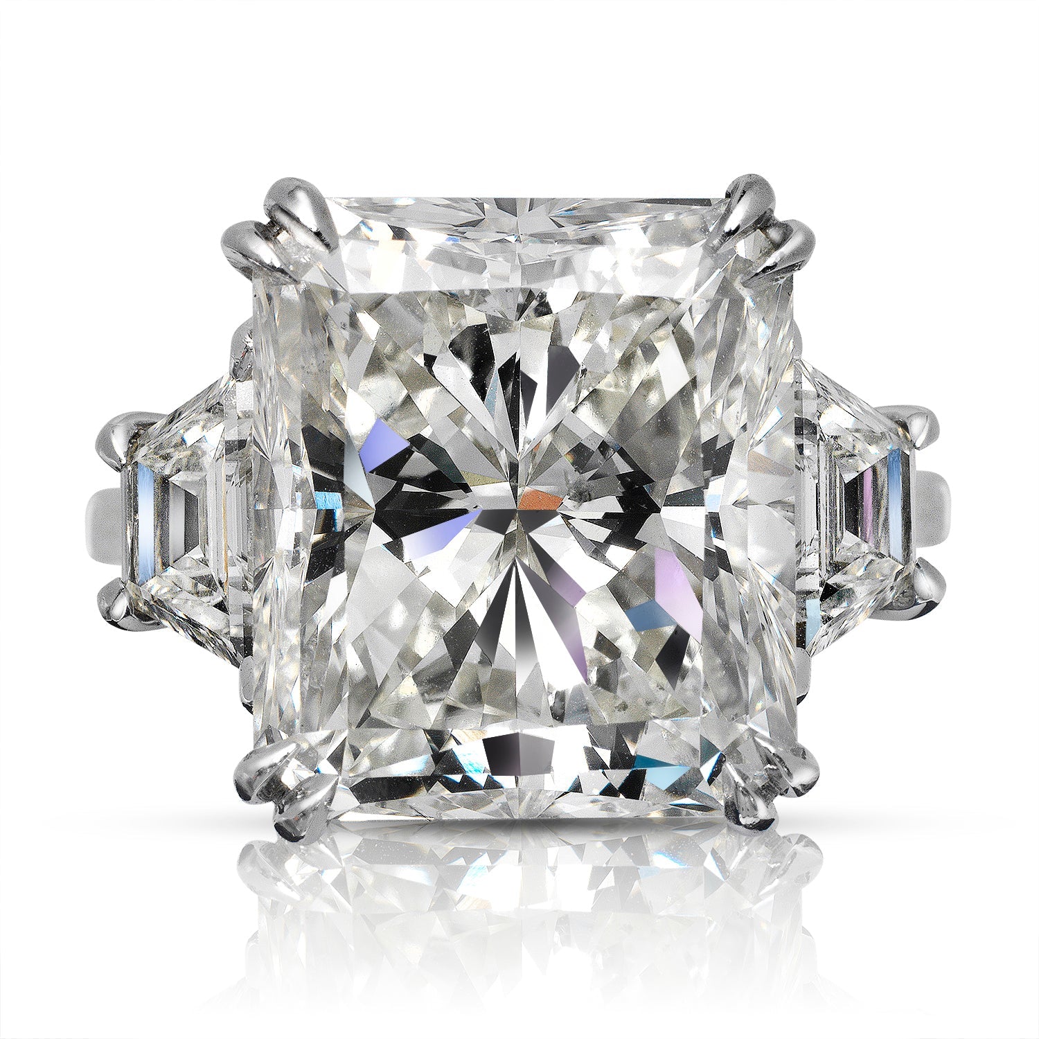 14 CARAT RADIANT CUT K COLOR SI2 CLARITY DIAMOND ENGAGEMENT RING PLATINUM GIA CERTIFIED 13 CT K SI2 BY MIKE NEKTA