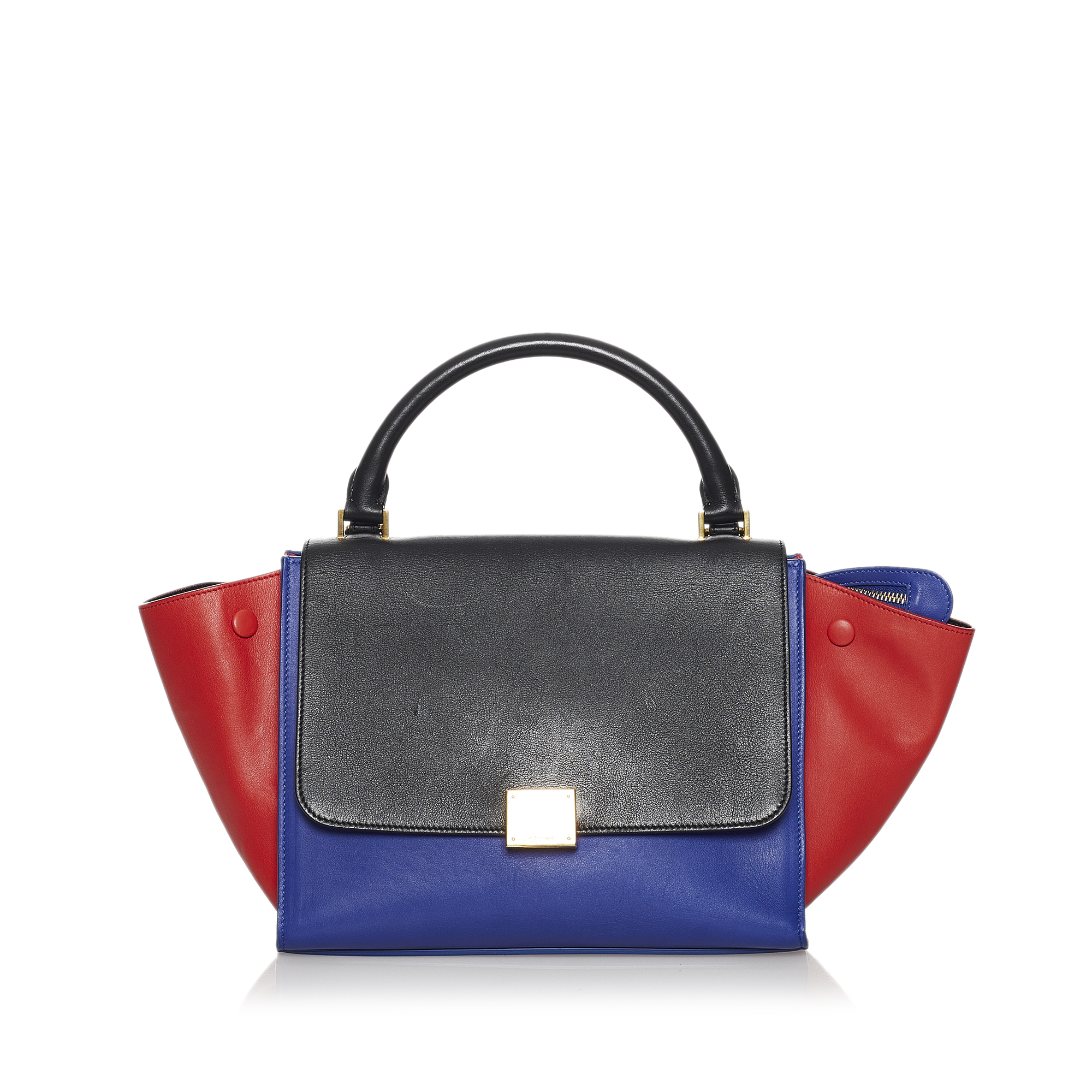 Celine Small Trapeze Tricolor Leather Satchel