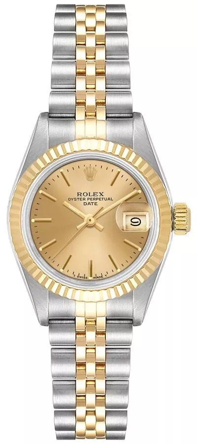 Rolex Lady-Datejust Gold Fluted Bezel Jubilee Bracelet Ladies Luxury Swiss Watch
