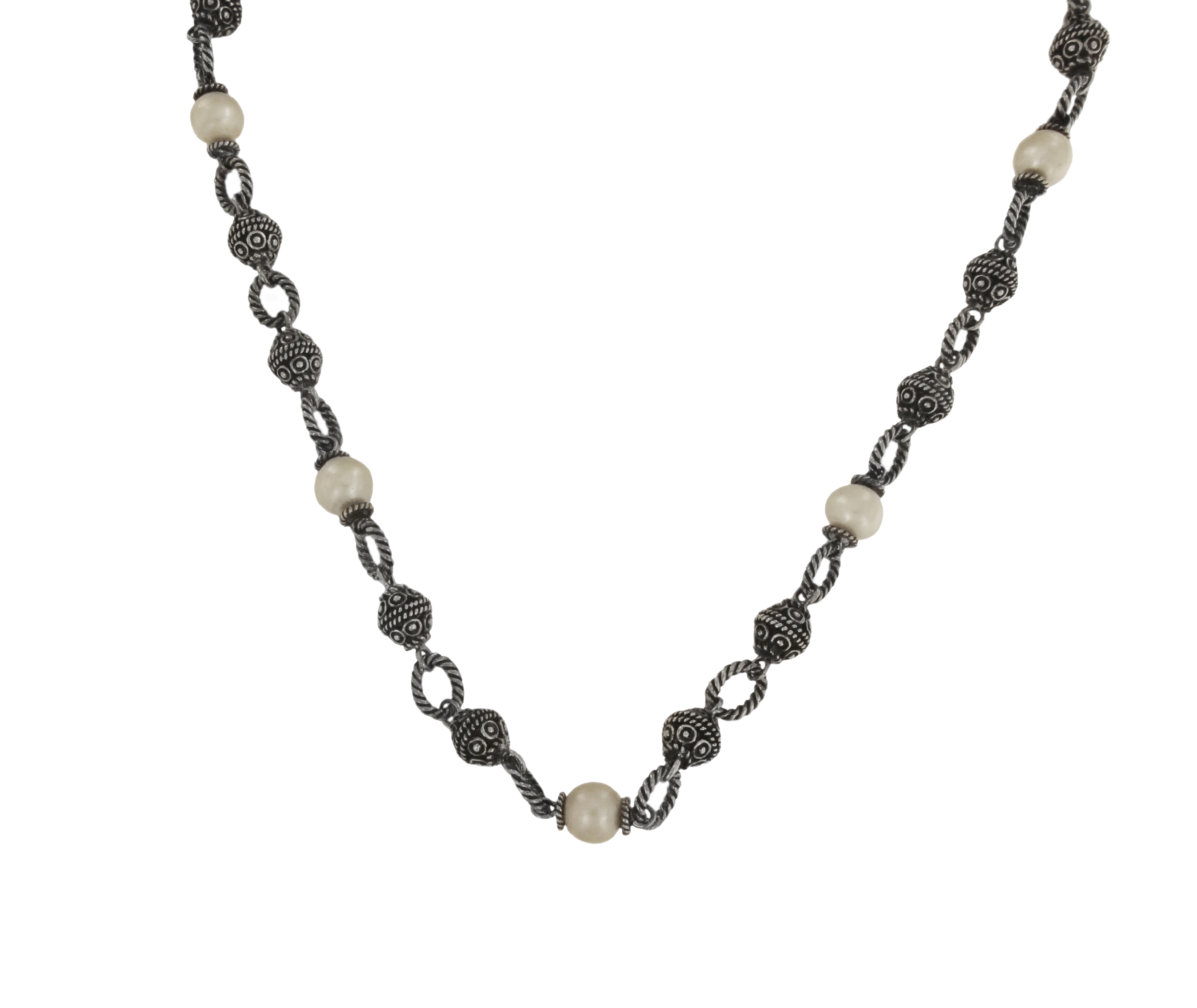 Vintage Town and Country Silver  14k Gold Necklace with Pearls