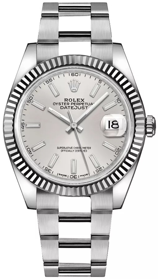 Rolex Datejust 41 Silver Dial Oyster Bracelet Automatic Mens Watch