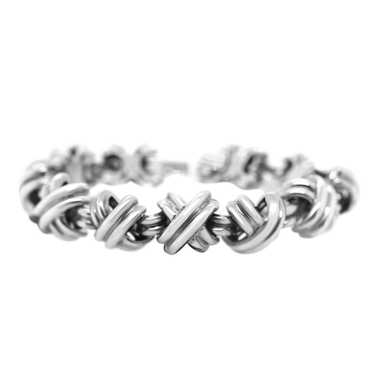 Tiffnay  Co. Silver Signature X bracelet Rare  7.5"