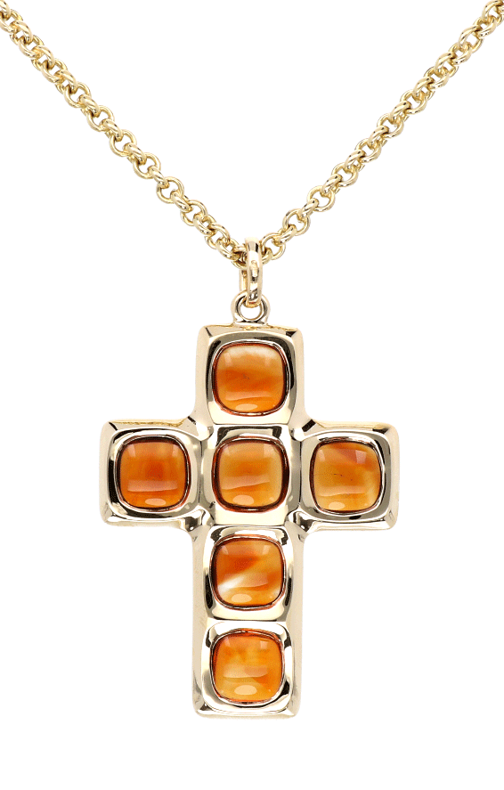 Golden Pomellato Chain with Cross  Bracelet 18 K 