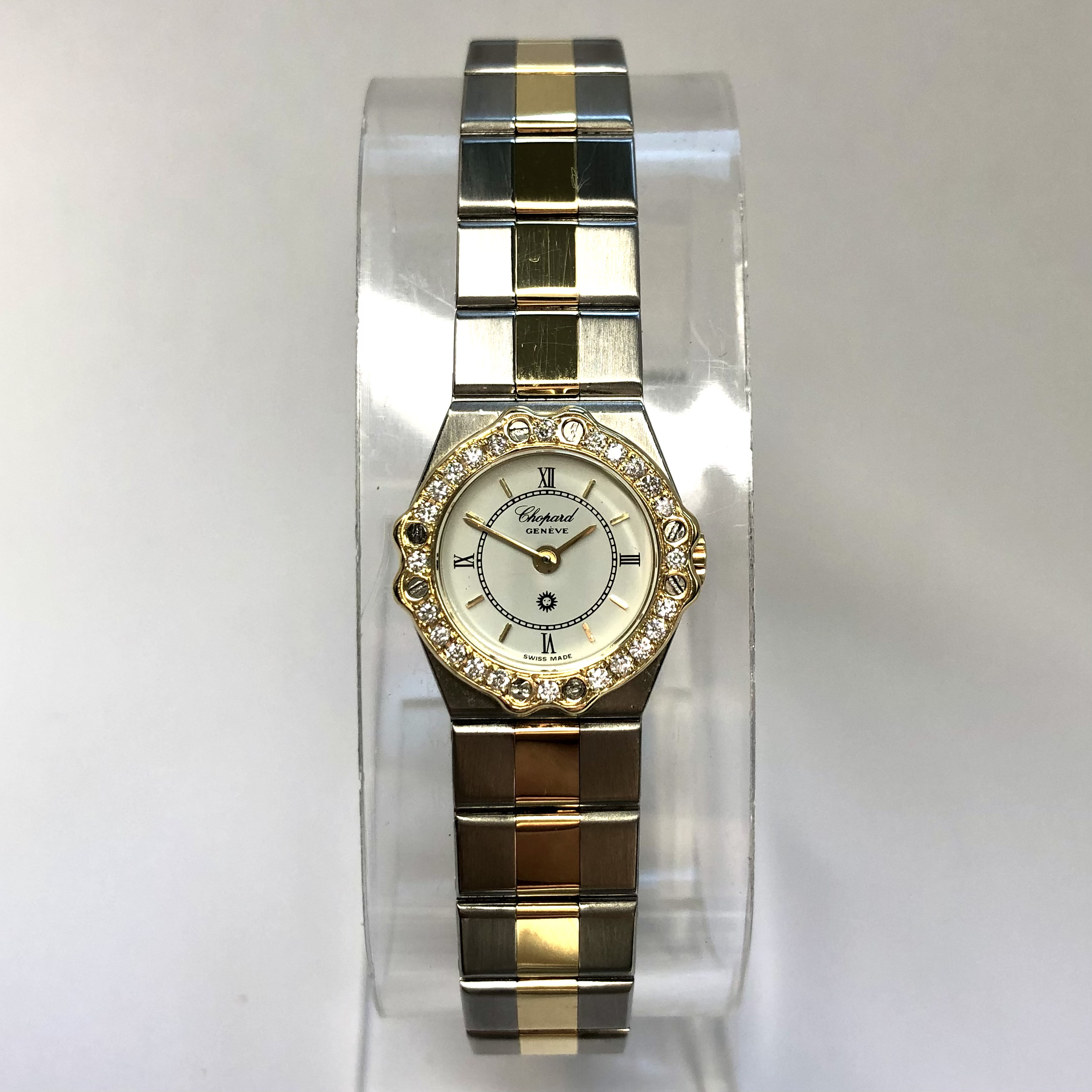 CHOPARD ST. MORITZ Quartz 18K Yellow Gold & Steel Ladies Watch 