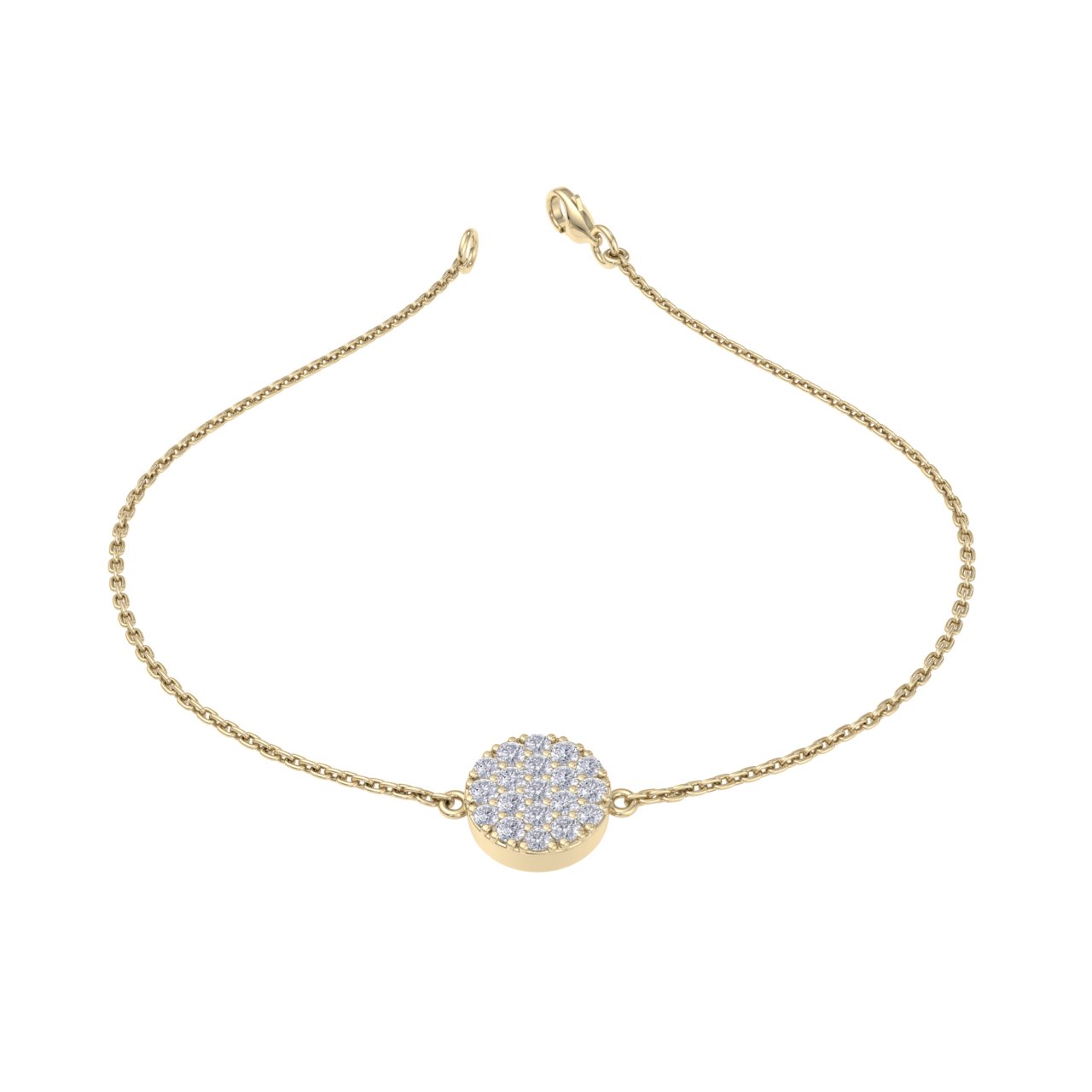 GLAM ® Circle Bracelet in 18K Gold with 0.50ct White Diamonds 