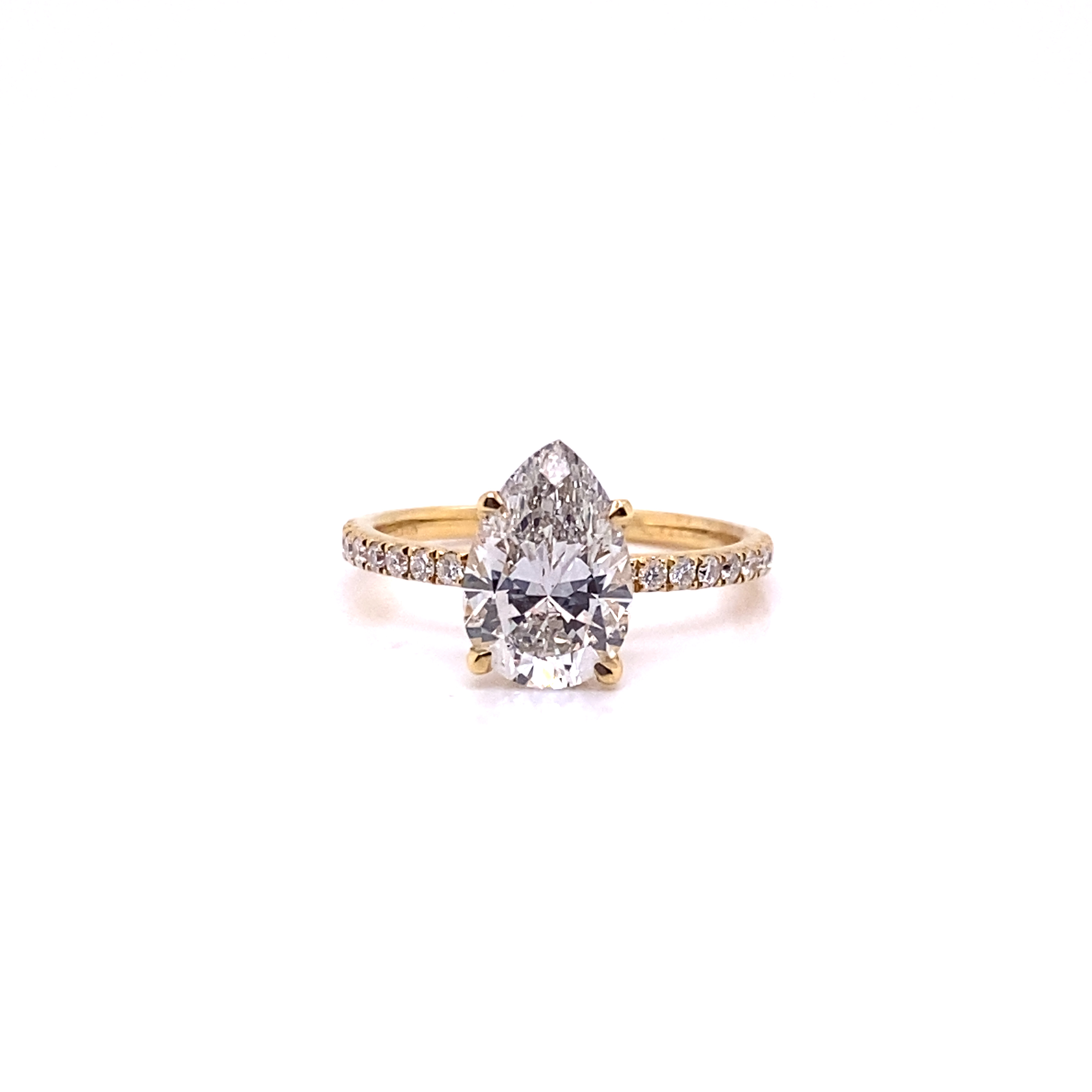 True 2 Carat Pear Shaped Lab Grown Diamond Engagement Ring  IGI Certified