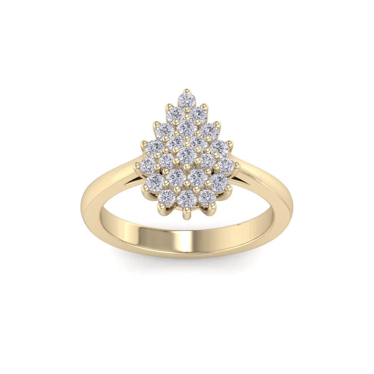 GLAM ® Pear Diamond Ring In 14K Gold with 0.59ct White Diamonds 