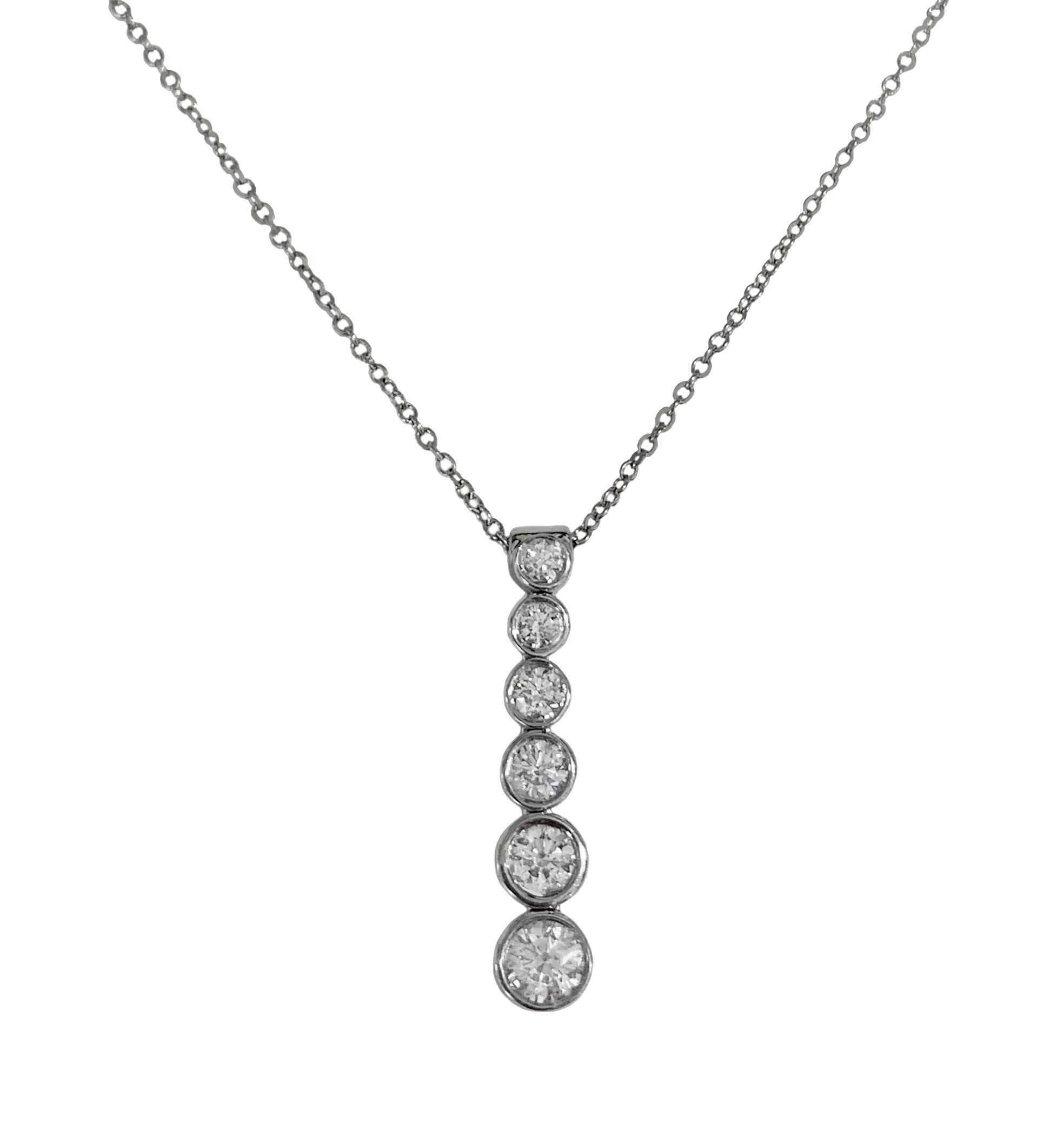 Tiffany  Co. Platinum Diamond Jazz Drop Necklace