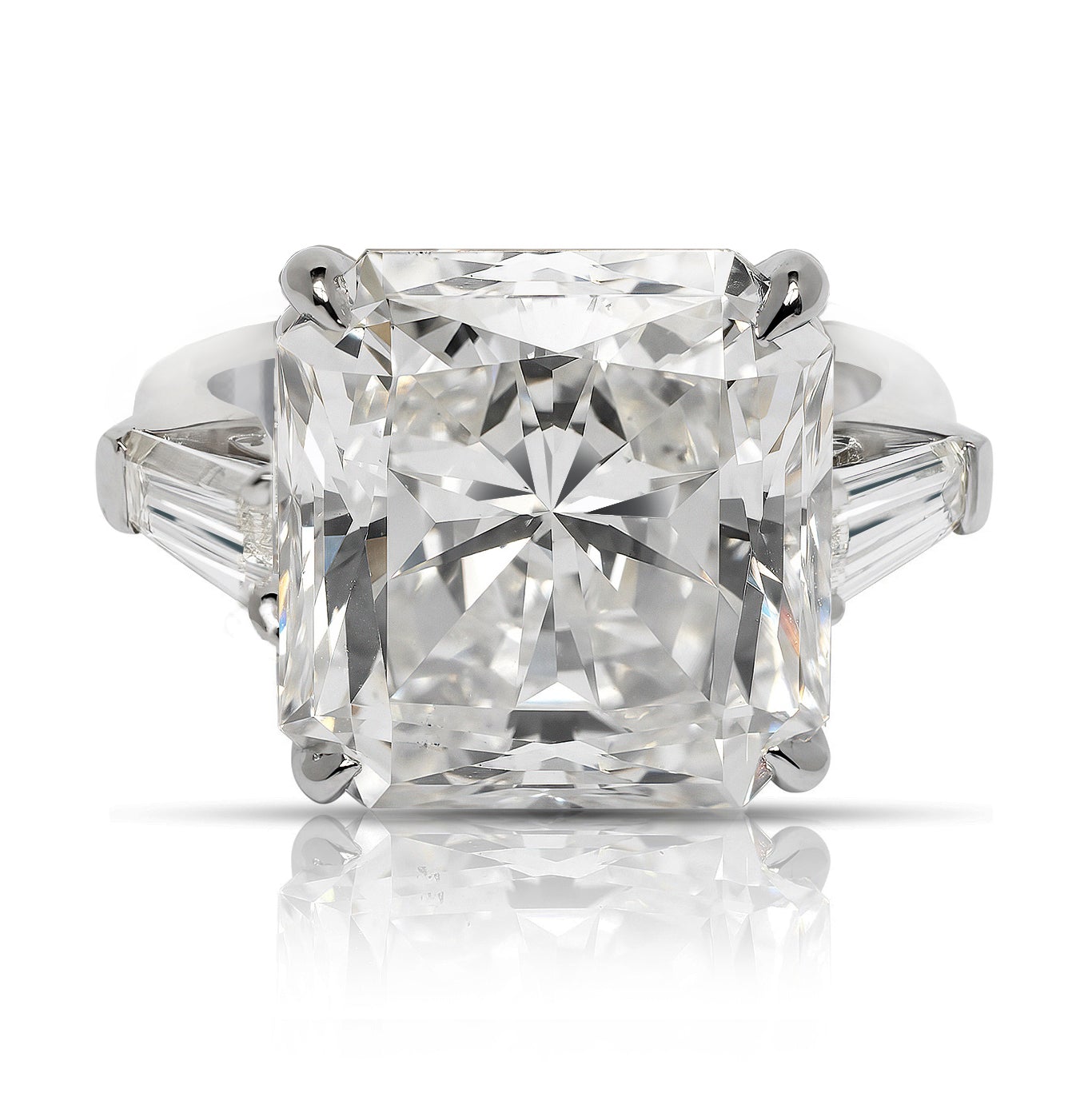 12 CARAT RADIANT CUT J COLOR SI1 CLARITY DIAMOND ENGAGEMENT RING PLATINUM GIA CERTIFIED 11 CT J SI1 BY MIKE NEKTA