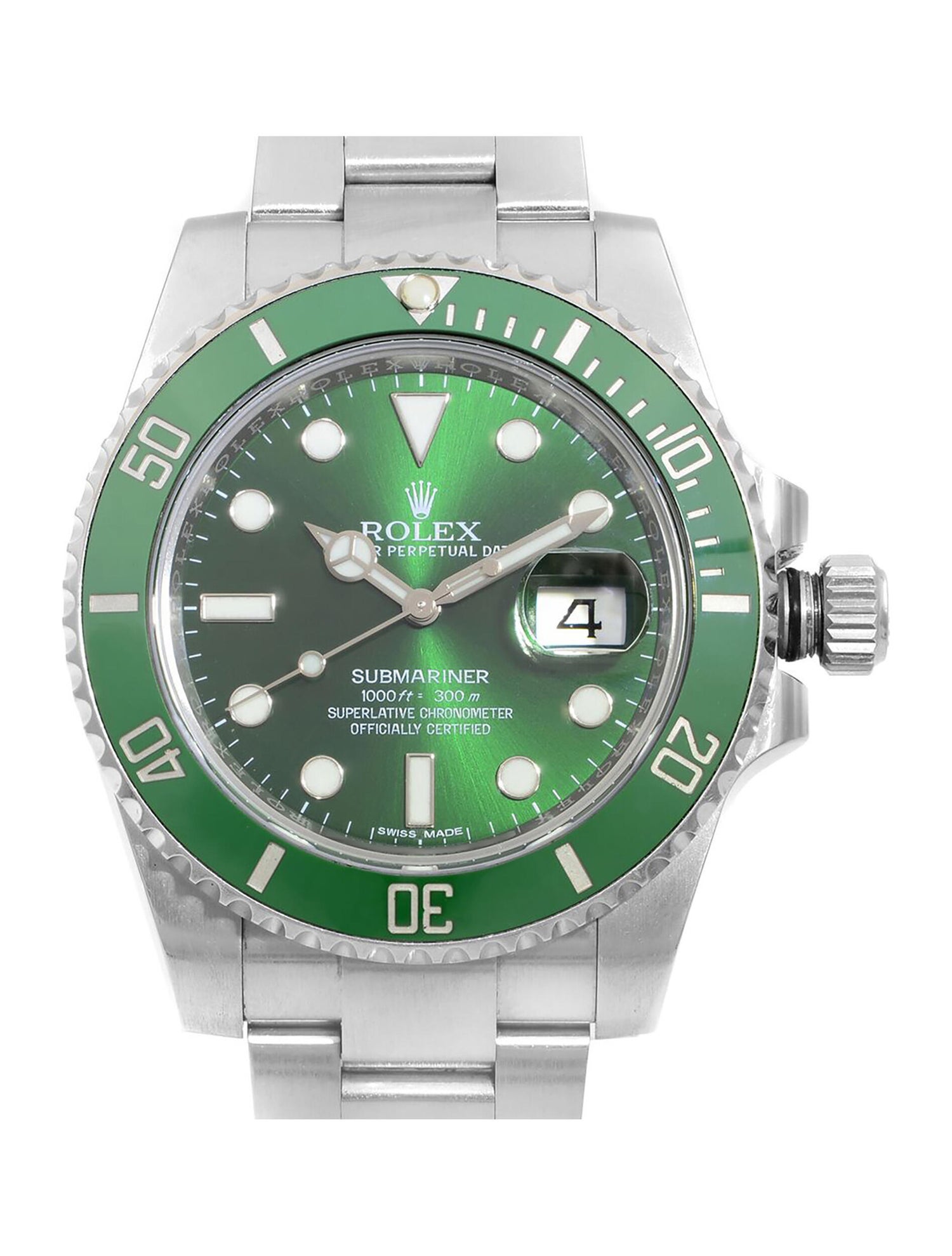 Rolex Submariner "Hulk" Green 40mm Stainless Steel Watch 116610LV Box Papers