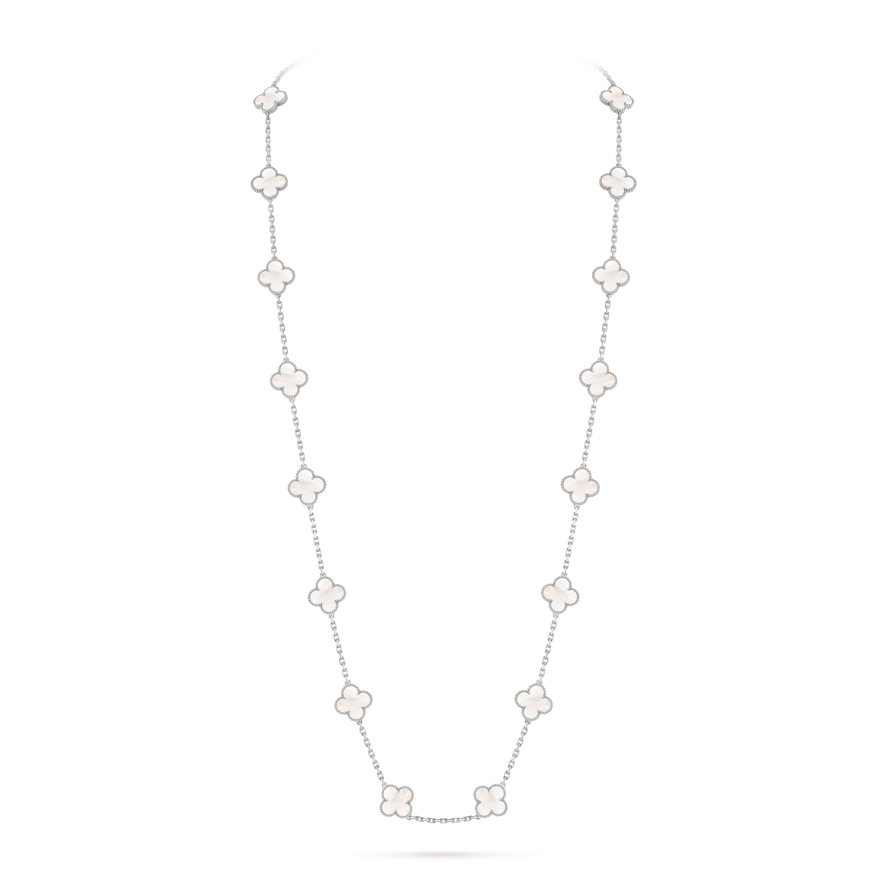 Van Cleef  Arpels 20 Motif MOP White Gold Necklace