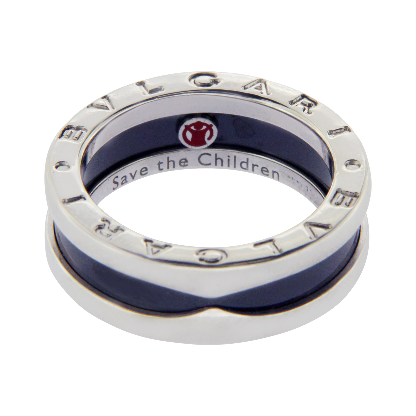 Bulgari Sterling Silver Save The Children Band Ring Size 6.25