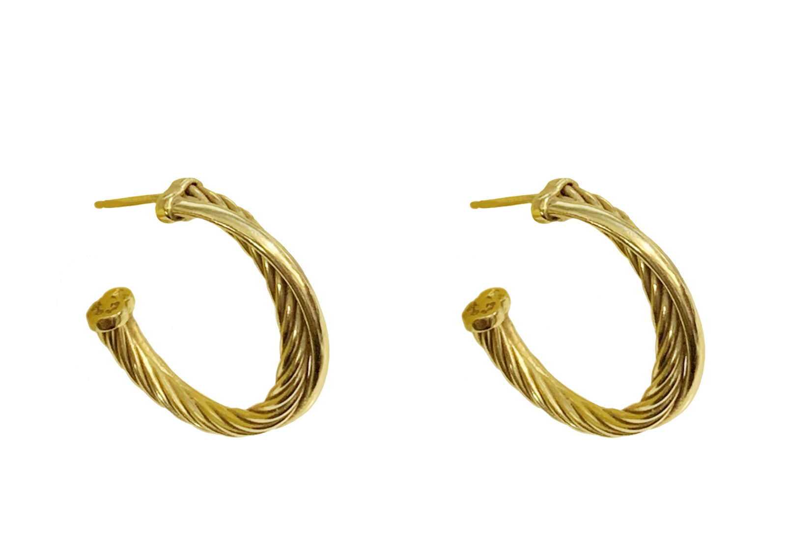 David Yurman 18 Karat Gold Hoop Earrings