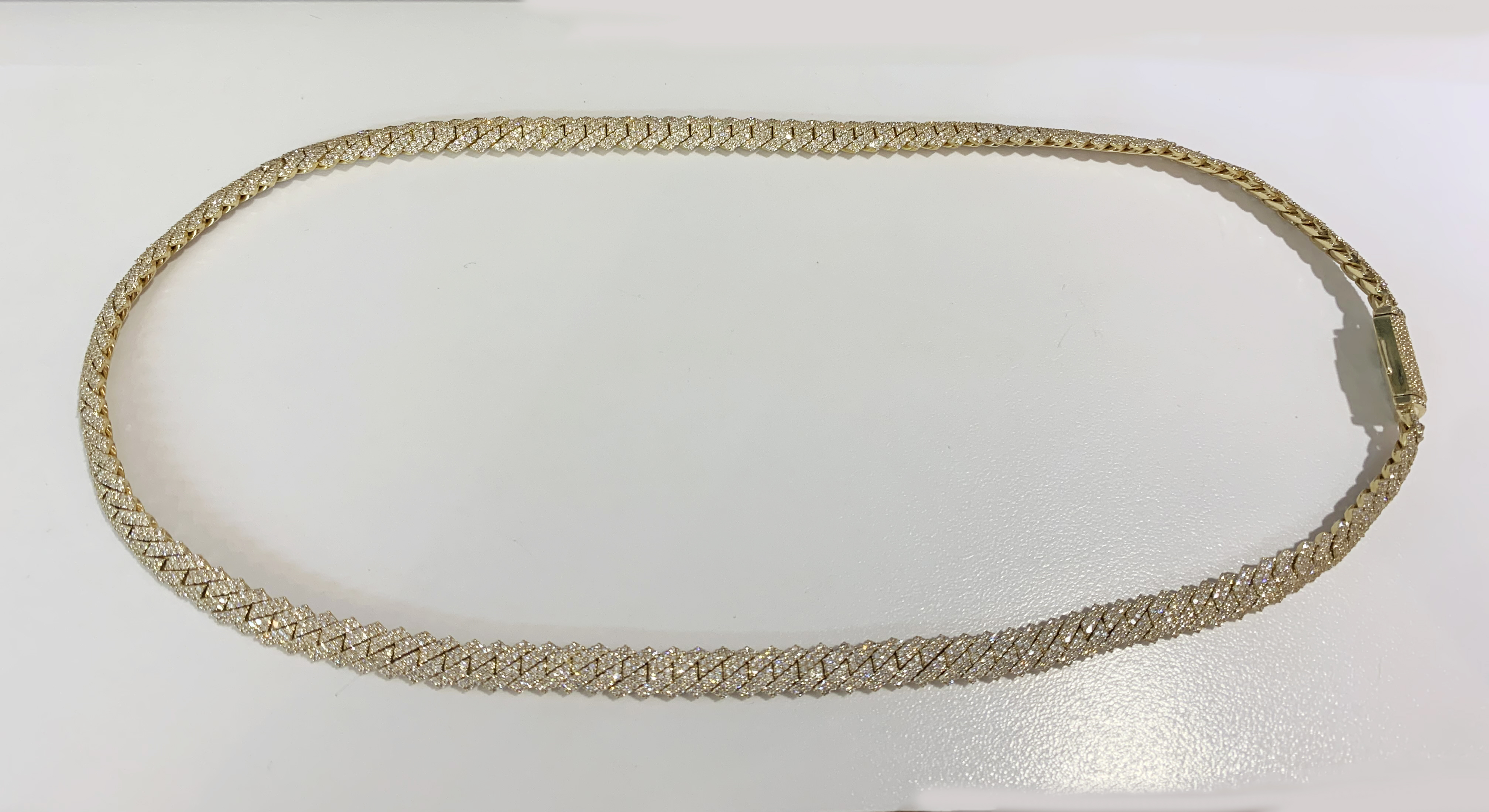 10k Yellow Gold  Miami Cuban Chain with Diamonds