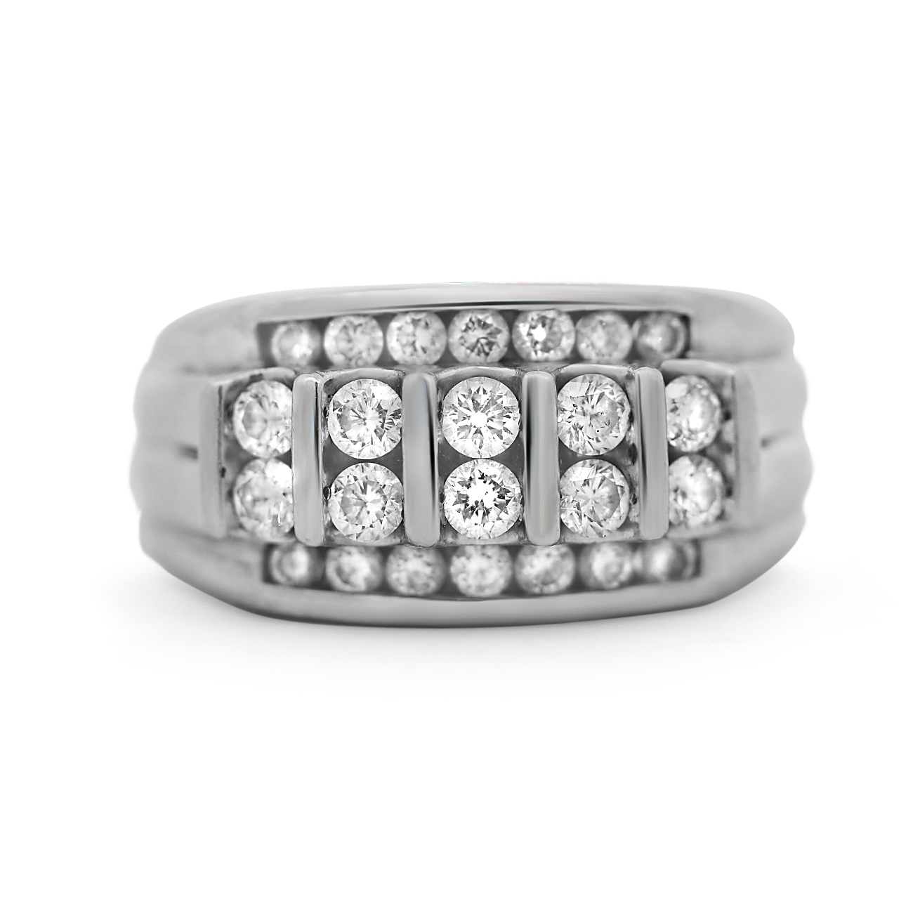 Men's White Gold Diamond Ring
