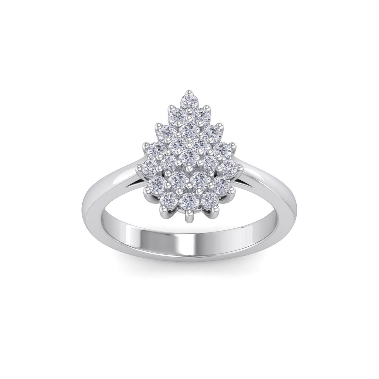 GLAM ® Pear Diamond Ring In 18K Gold with 0.59ct White Diamonds