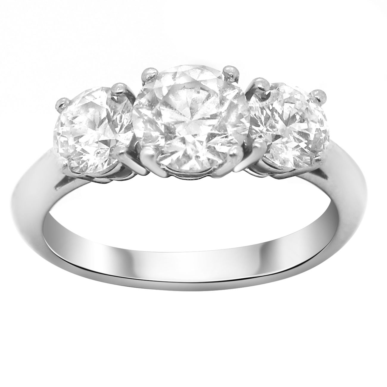 Tiffany  Co. Round Diamond Three Stone Ring