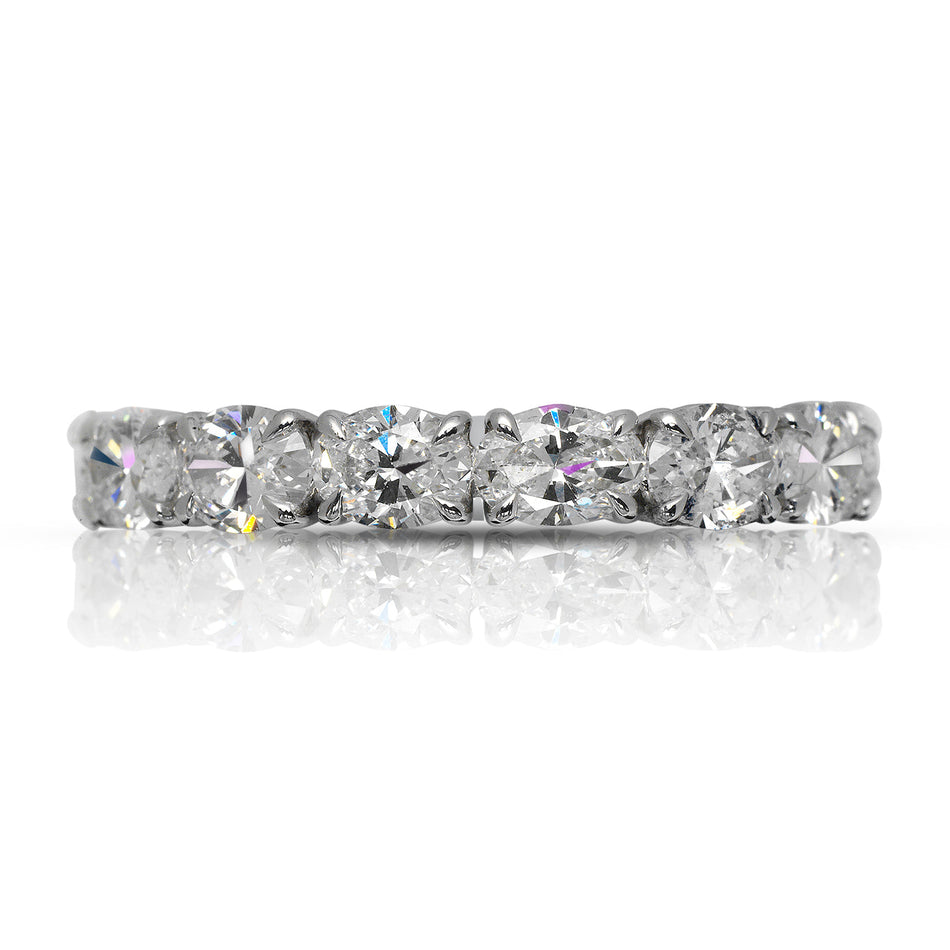 3 CARAT OVAL CUT DIAMOND ETERNITY BAND IN 18K WHITE GOLD 20 POINTER BY MIKE NEKTA