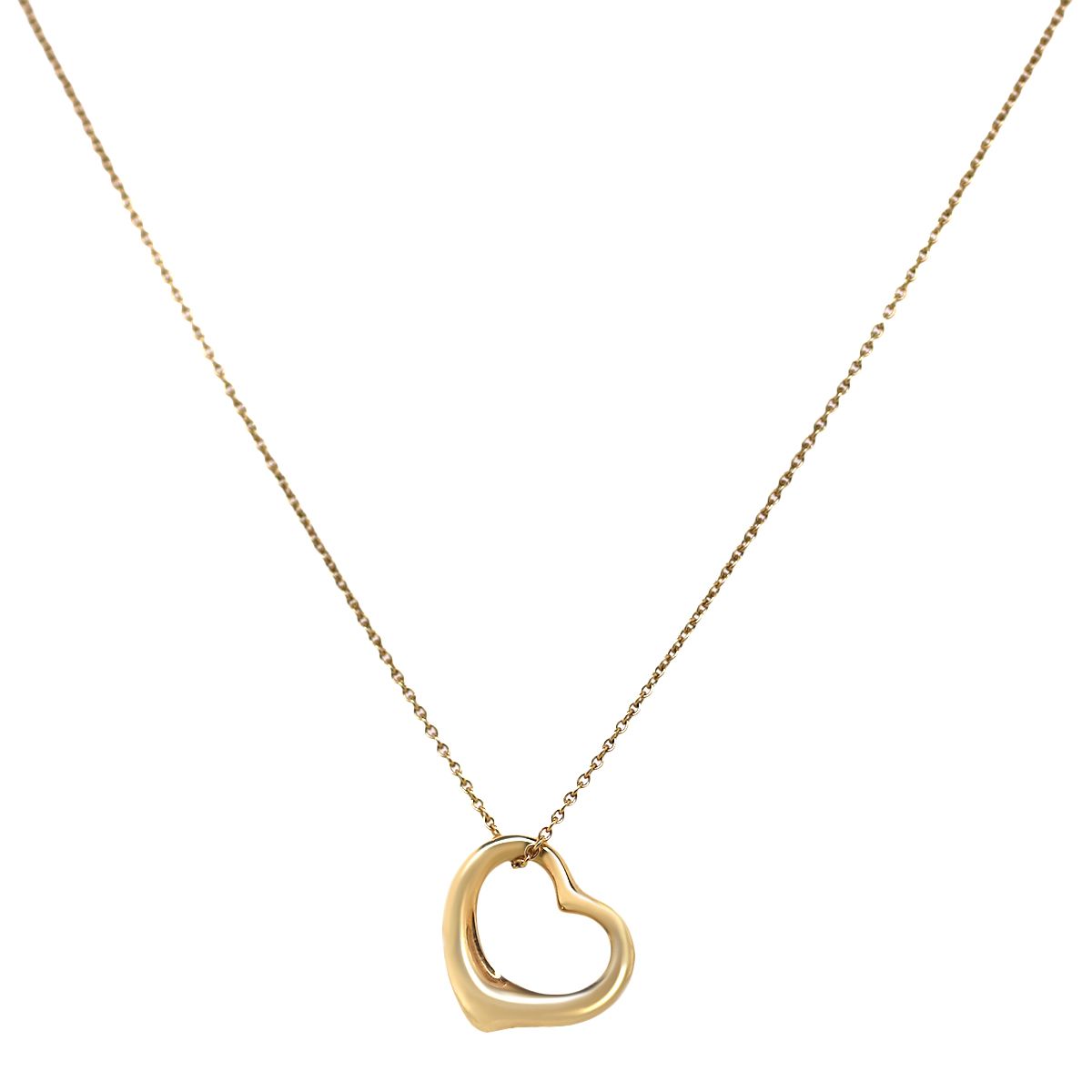 Tiffany  Co. 18k Gold Elsa Peretti Open Heart Necklace