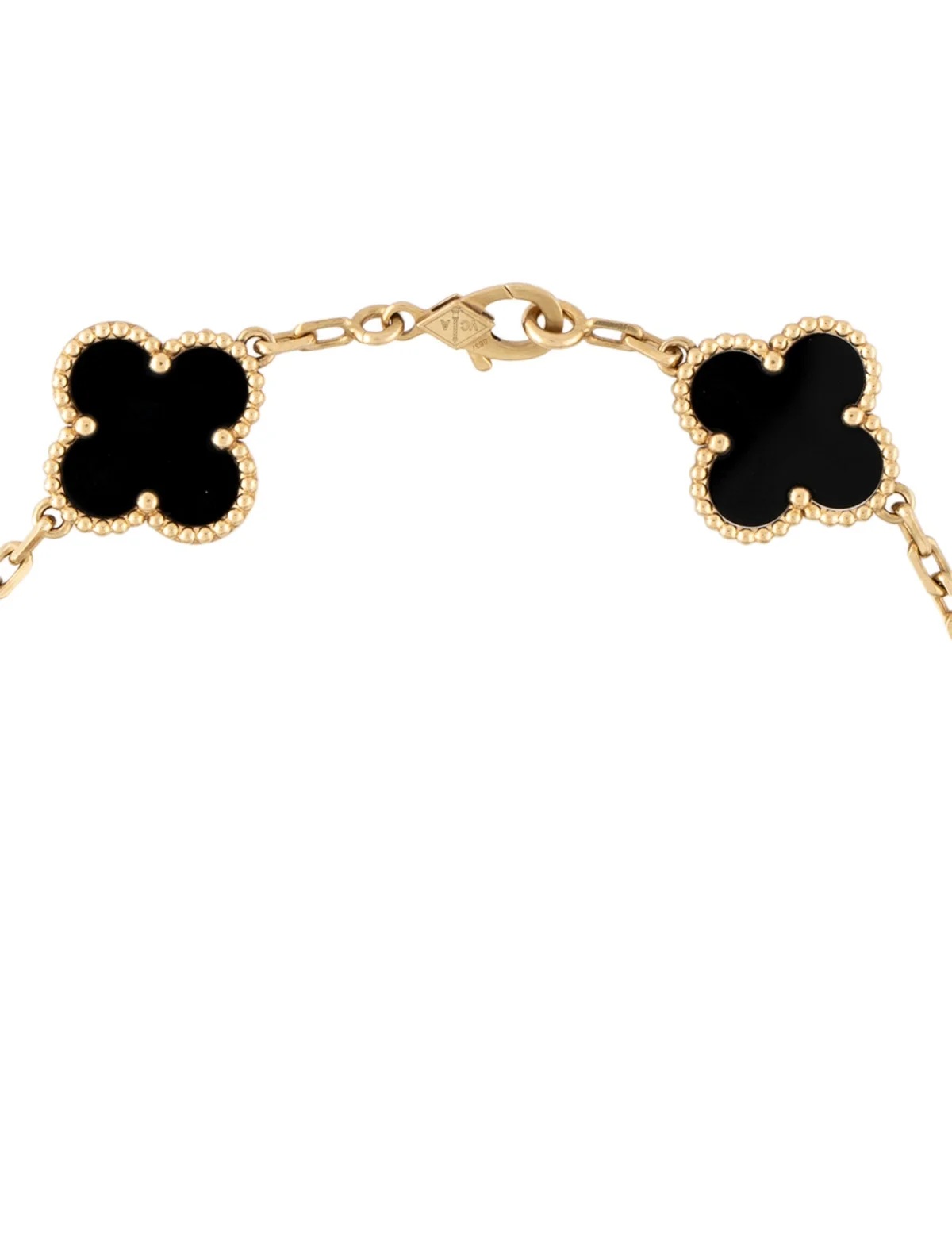 Pre-Owned Van Cleef & Arpels 5 Motif Onyx Bracelet 