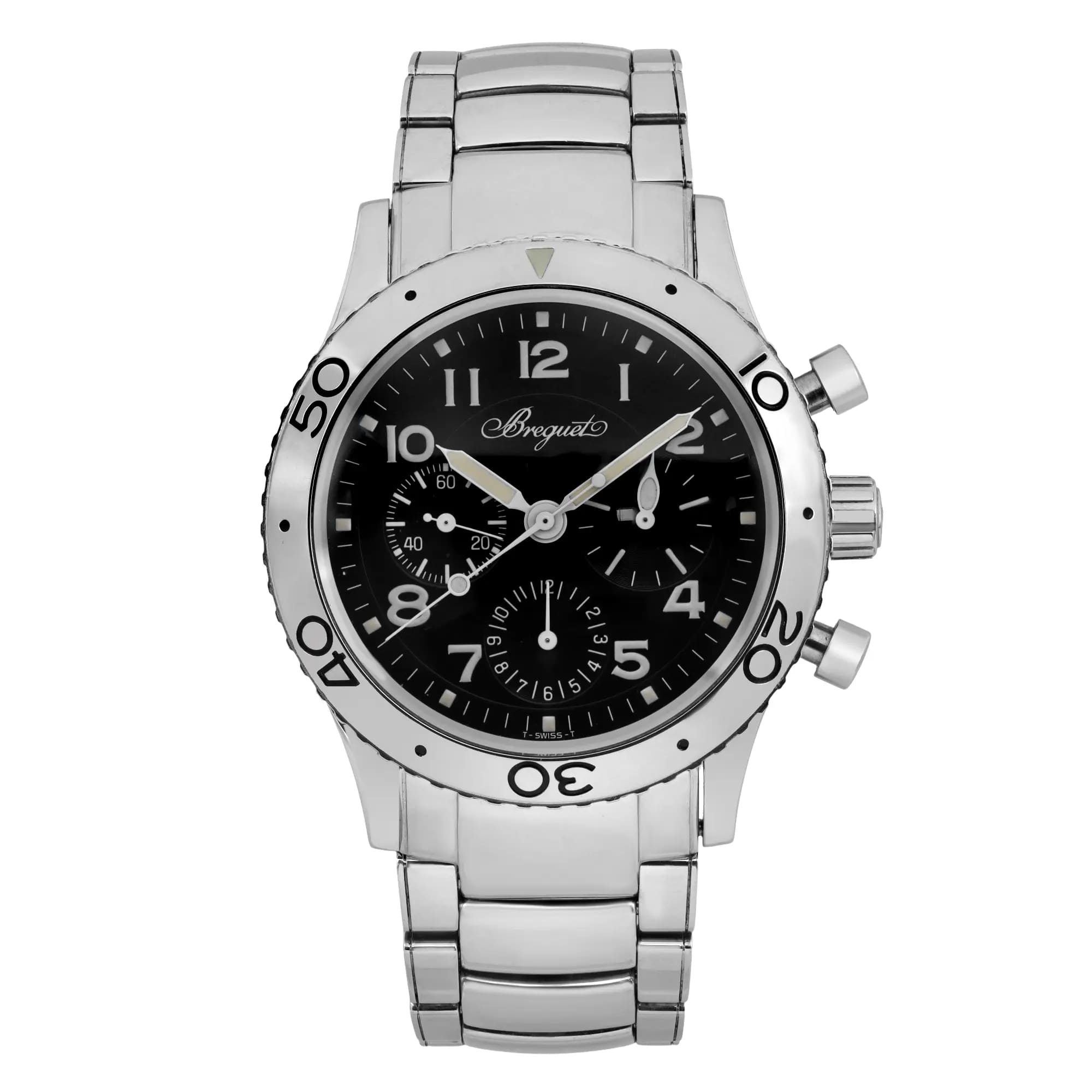 Breguet Type XX Aeronvale Steel Black Dial Automatic Mens Watch 