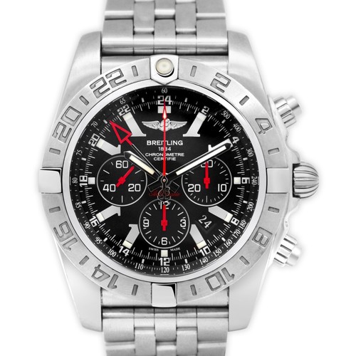 Breitling Chronomat Gmt AB0412 Auto 47mm Limited Edition Chrono Black Dial Steel
