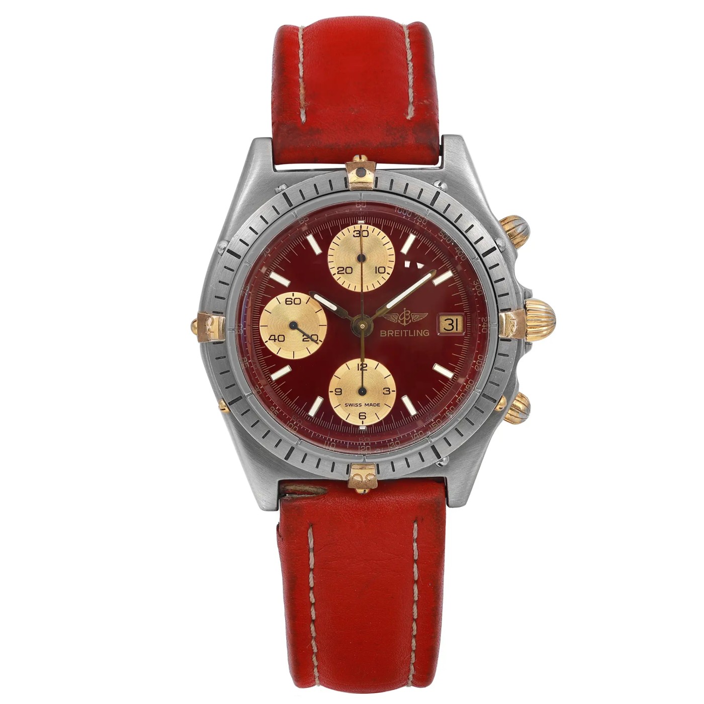 Breitling Chronomat 41 Steel Burgundy Dial Automatic Men Watch
