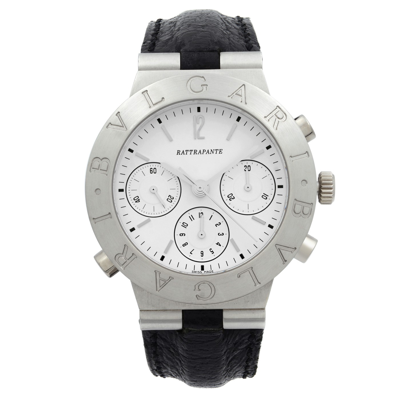 Bvlgari Diagono Rattrapante Platinum Split Seconds White Dial Mens Watch