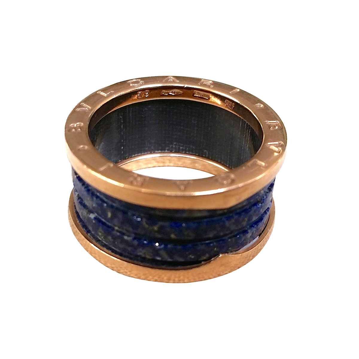 Bulgari B Zero Rose Gold and Lapis Ring Size 8.75