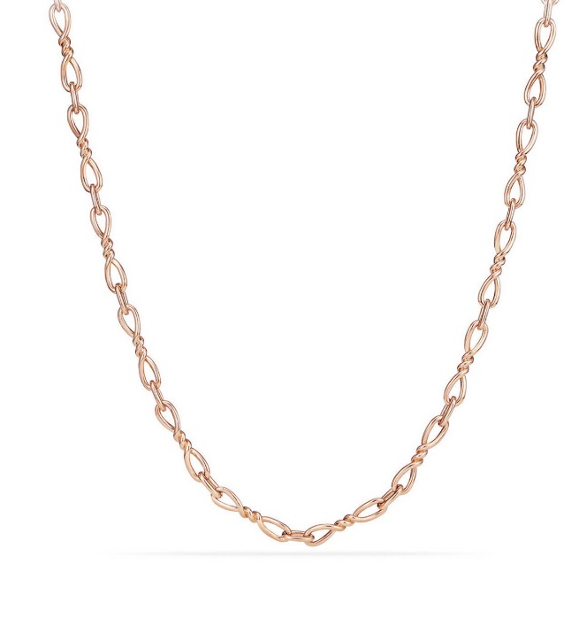 David Yurman 18k Rose Gold Continuance Small Chain 18"