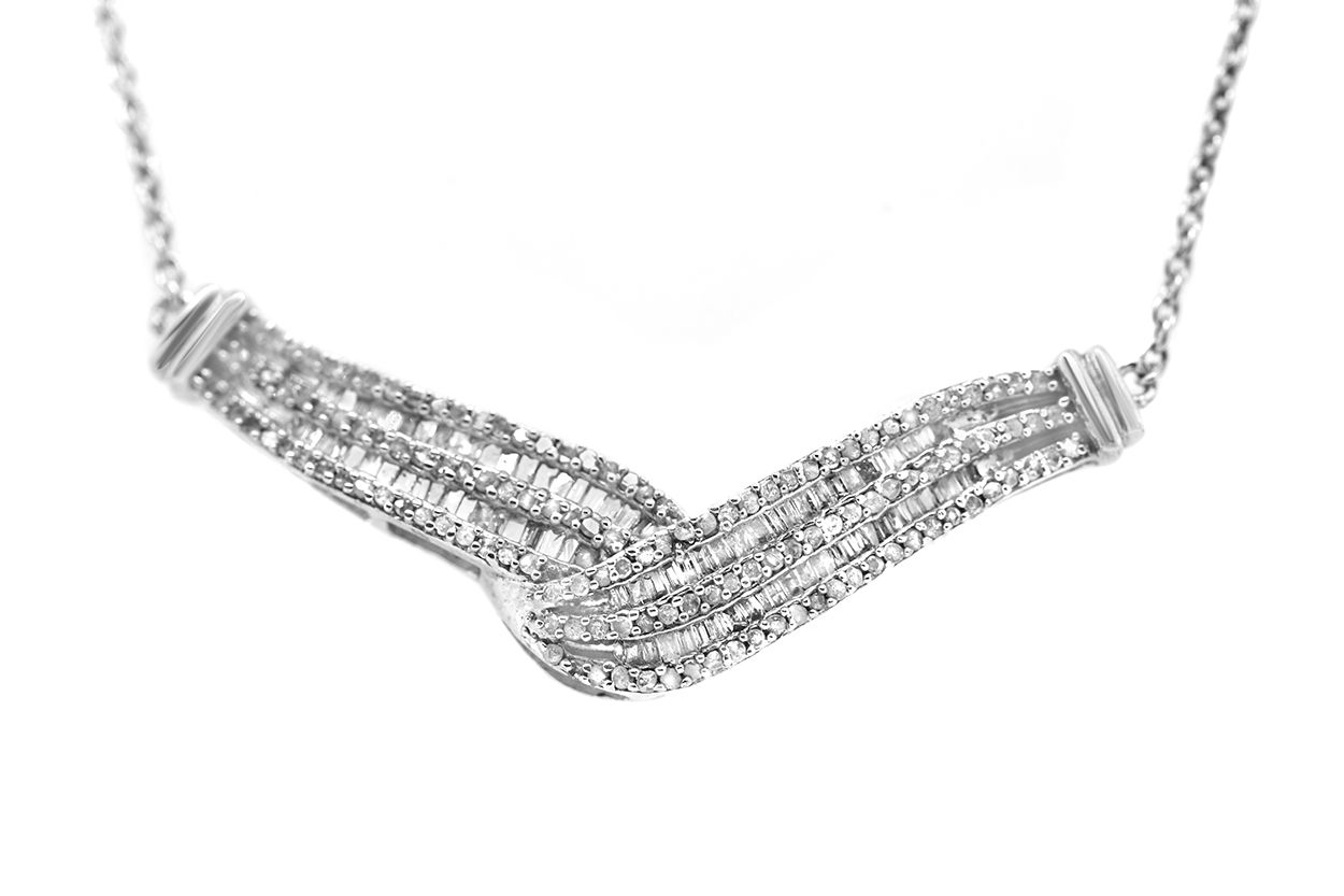 Sterling Silver and Diamond Necklace