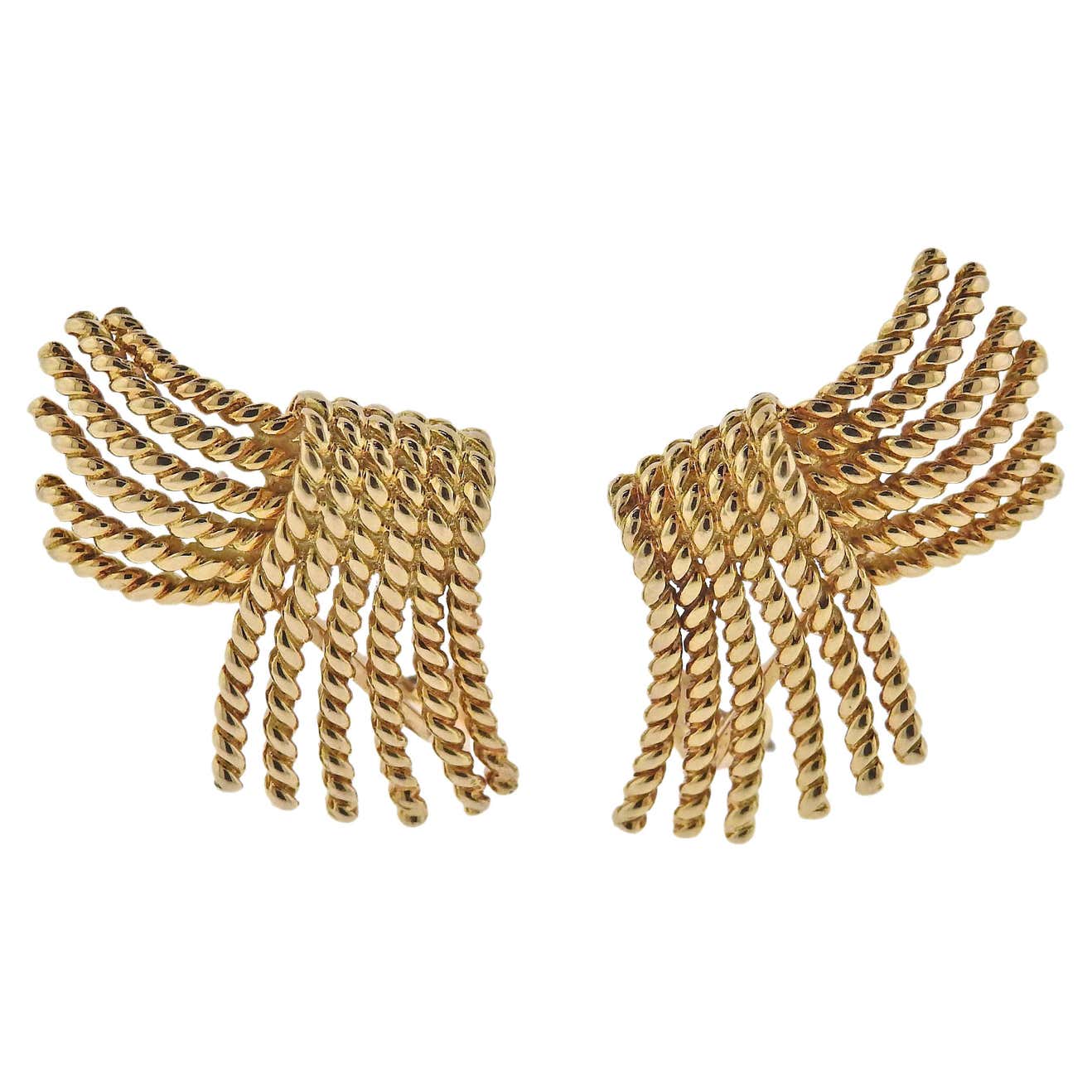 Tiffany  Co. Schlumberger Rope Gold Earrings