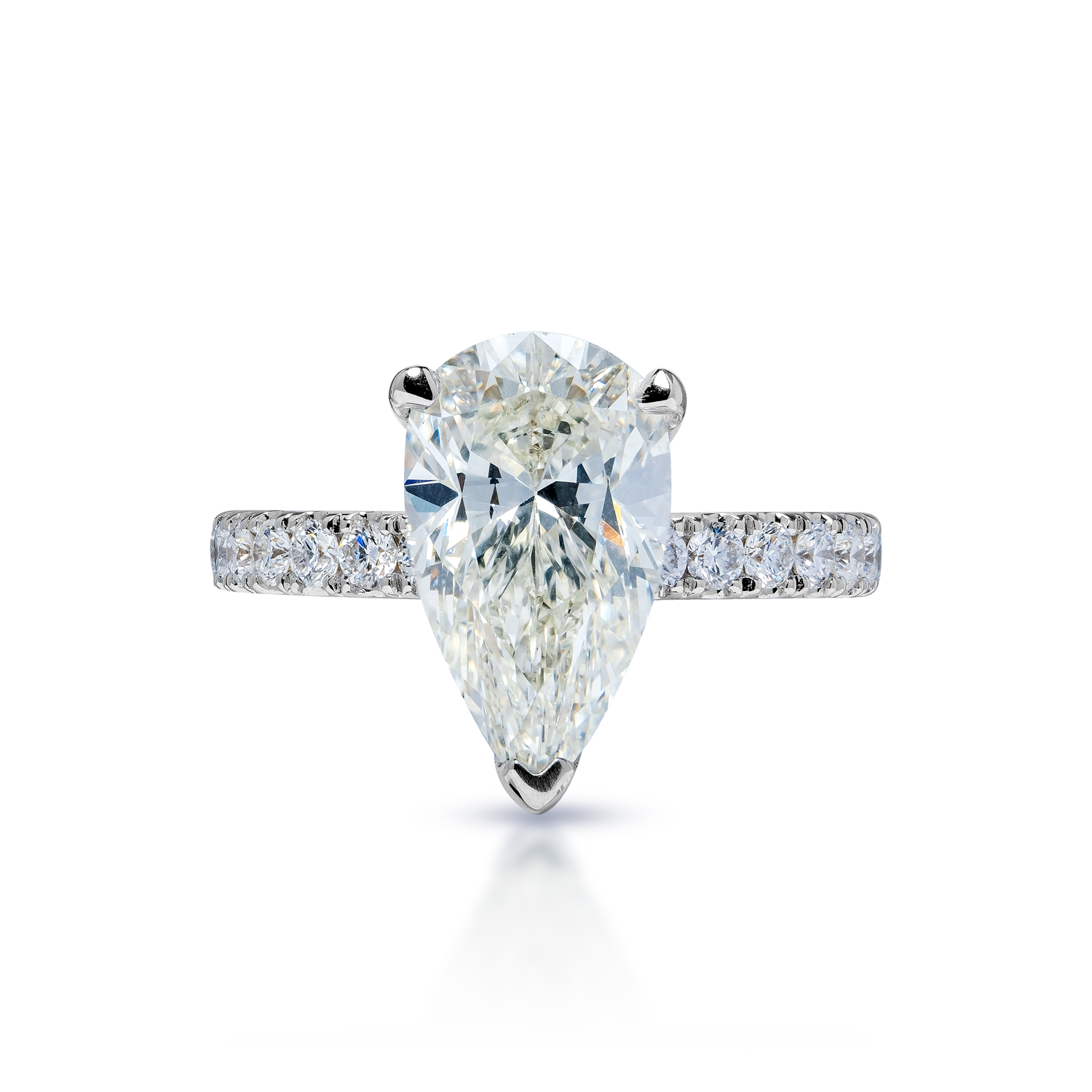 Sophie  Carat Pear Shape Diamond Engagement Ring in 18k White Gold. EGL Certified