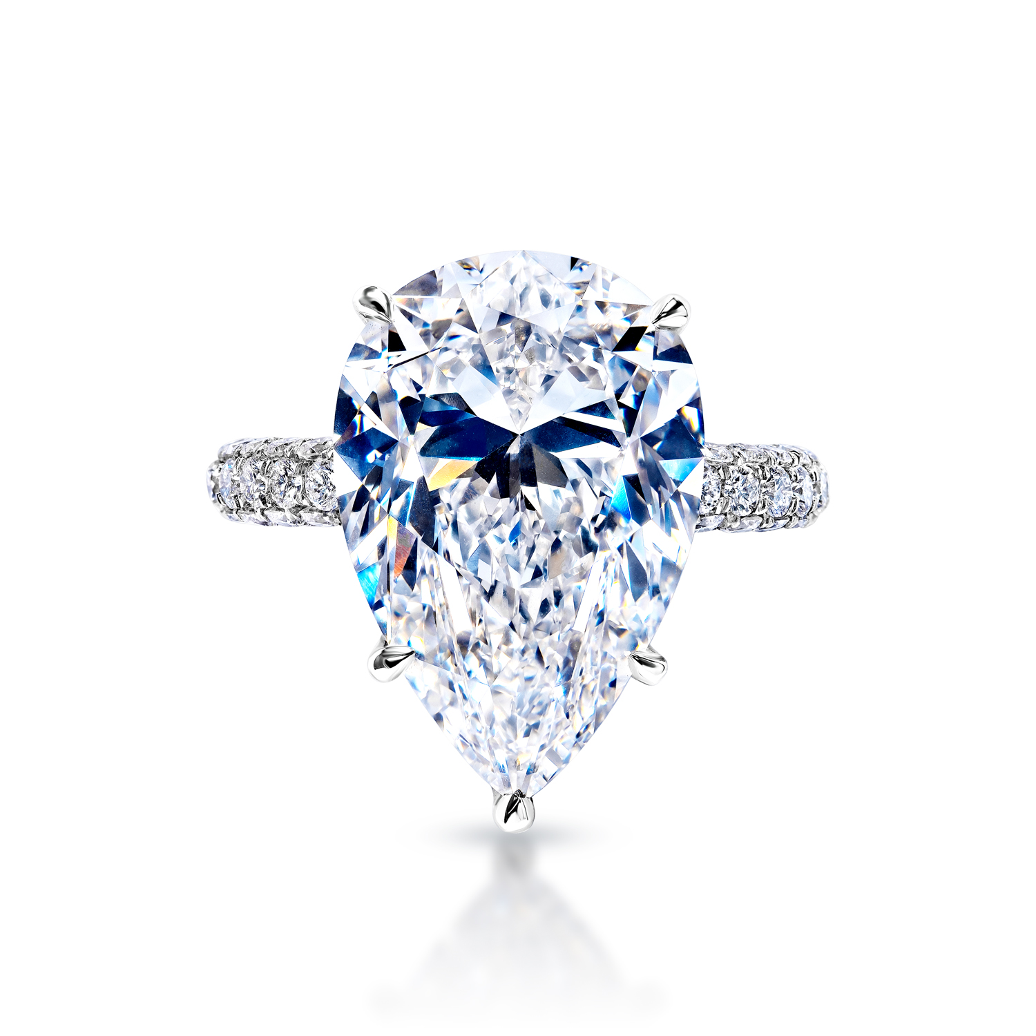 Jane   Carats Pear Shape Diamond Engagement Ring in Platinum. GIA Certified