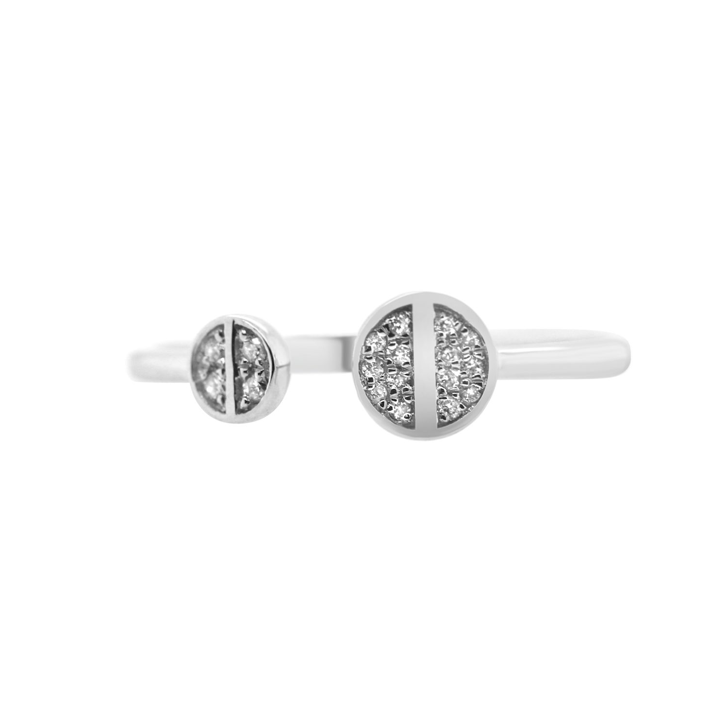 18k White Gold Diamond Circles Ring