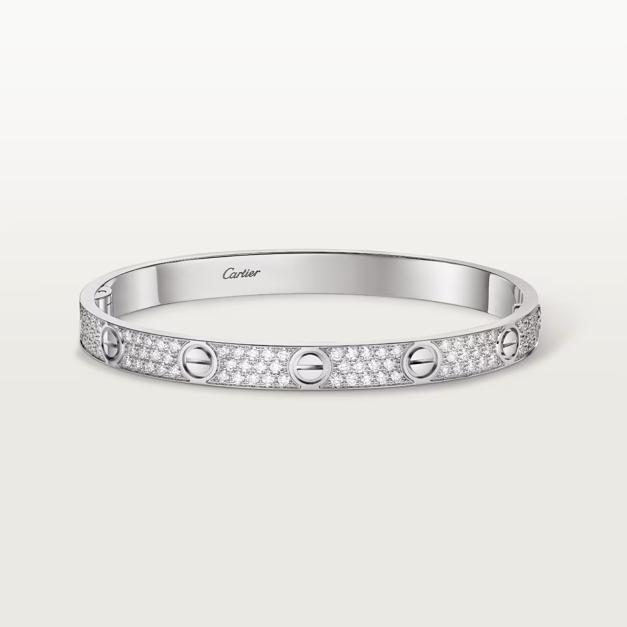 Pre-Owned Cartier Love White Gold Dimaond Pave Bracelet