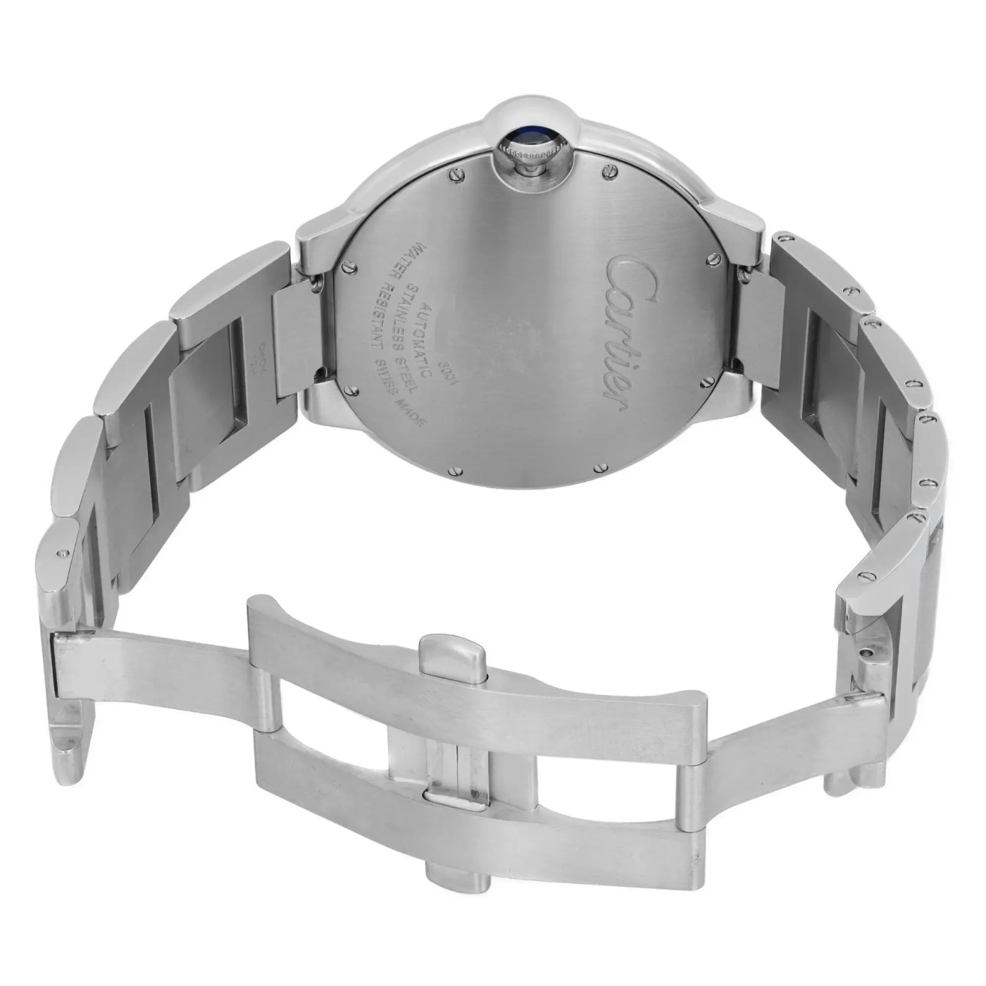 Cartier Ballon Bleu 42mm Steel Silver Dial Mens Watch