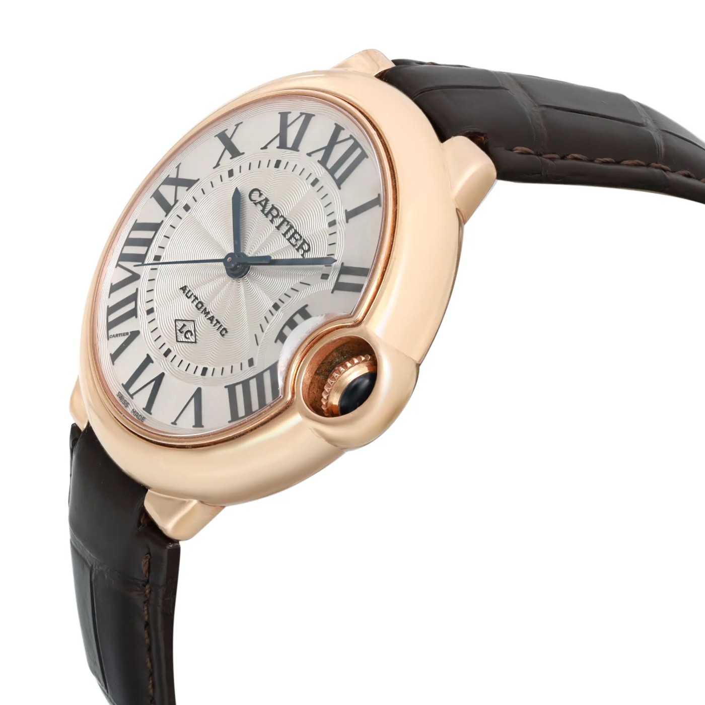 Cartier Ballon Bleu de Cartier 36mm 18K Rose Gold Silver Dial Men Watch