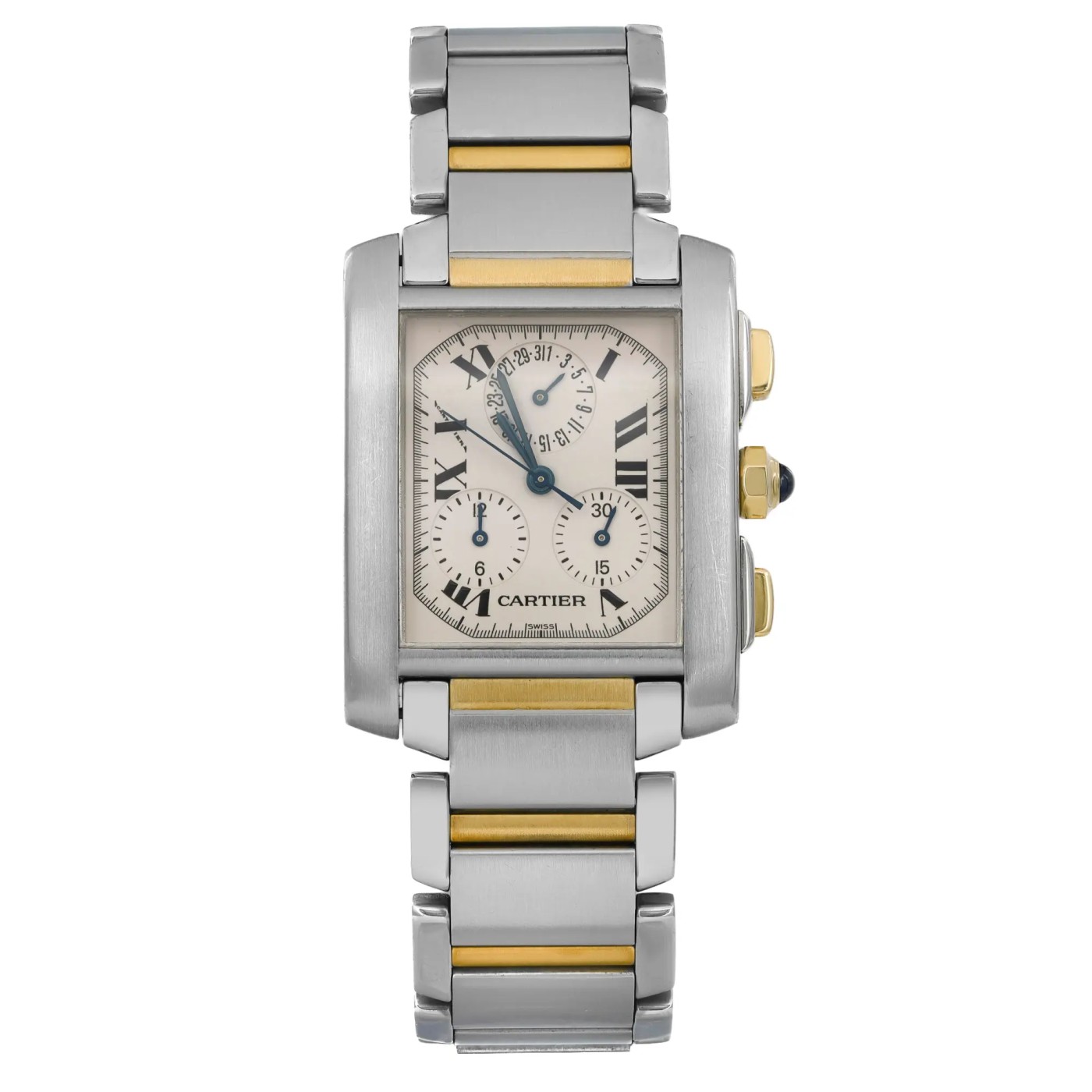 Cartier Tank Francaise Chronoflex Gold Steel Quartz Watch