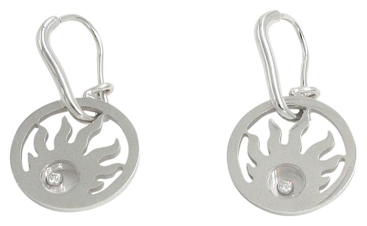 Chopard 18K White Gold Happy Sun Diamond Earrings