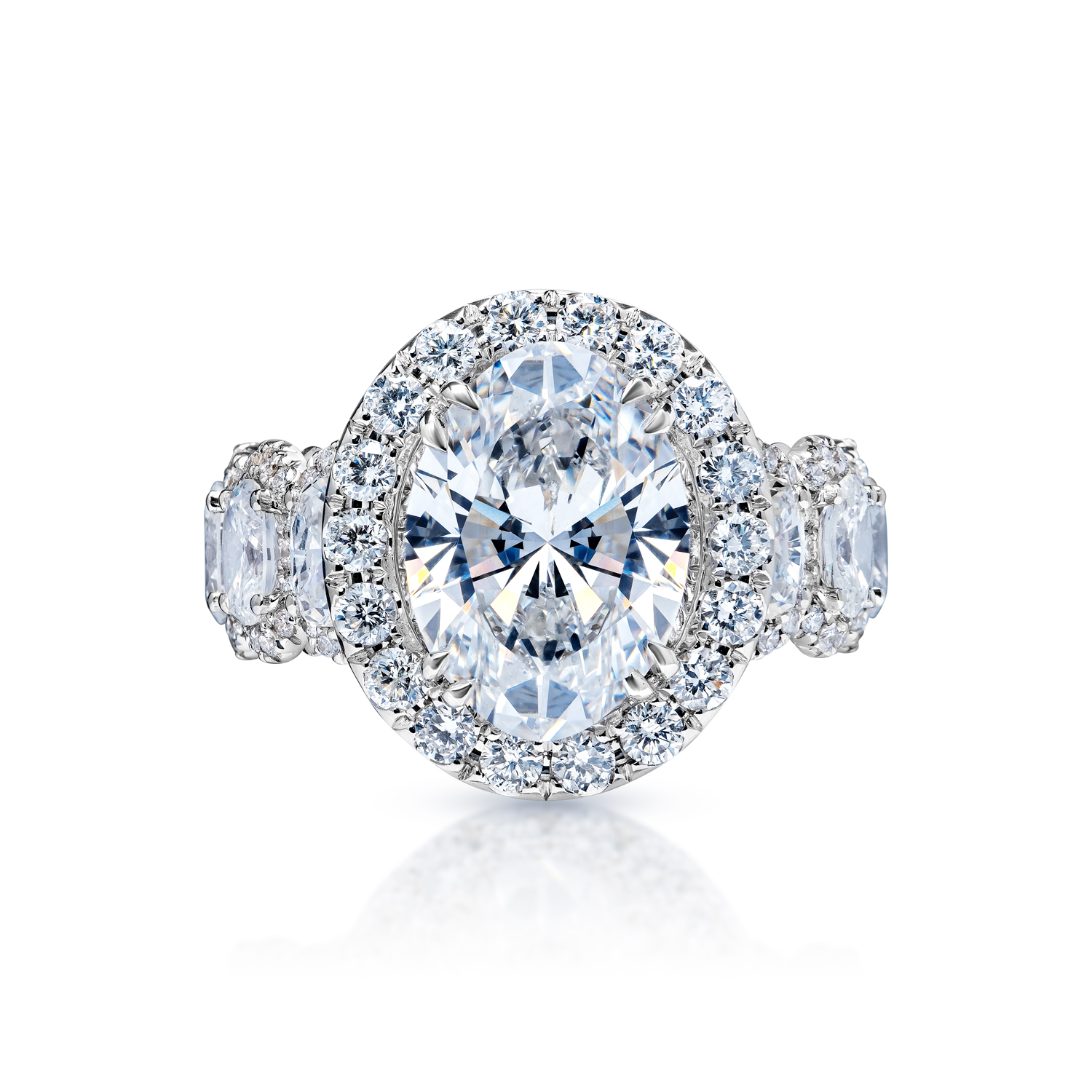 Analia Carat G VS1 Oval Cut Diamond Engagement Ring in 18 Karat White Gold